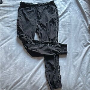 Black Jogger Pants with Side Detail